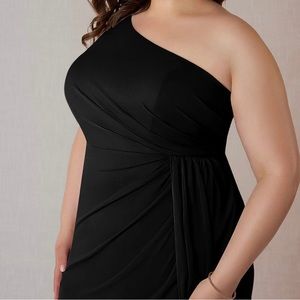 Elegant One shoulder dress - side slit- brand new with tags